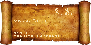 Kovács Mária névjegykártya