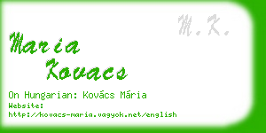maria kovacs business card