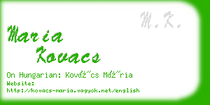 maria kovacs business card